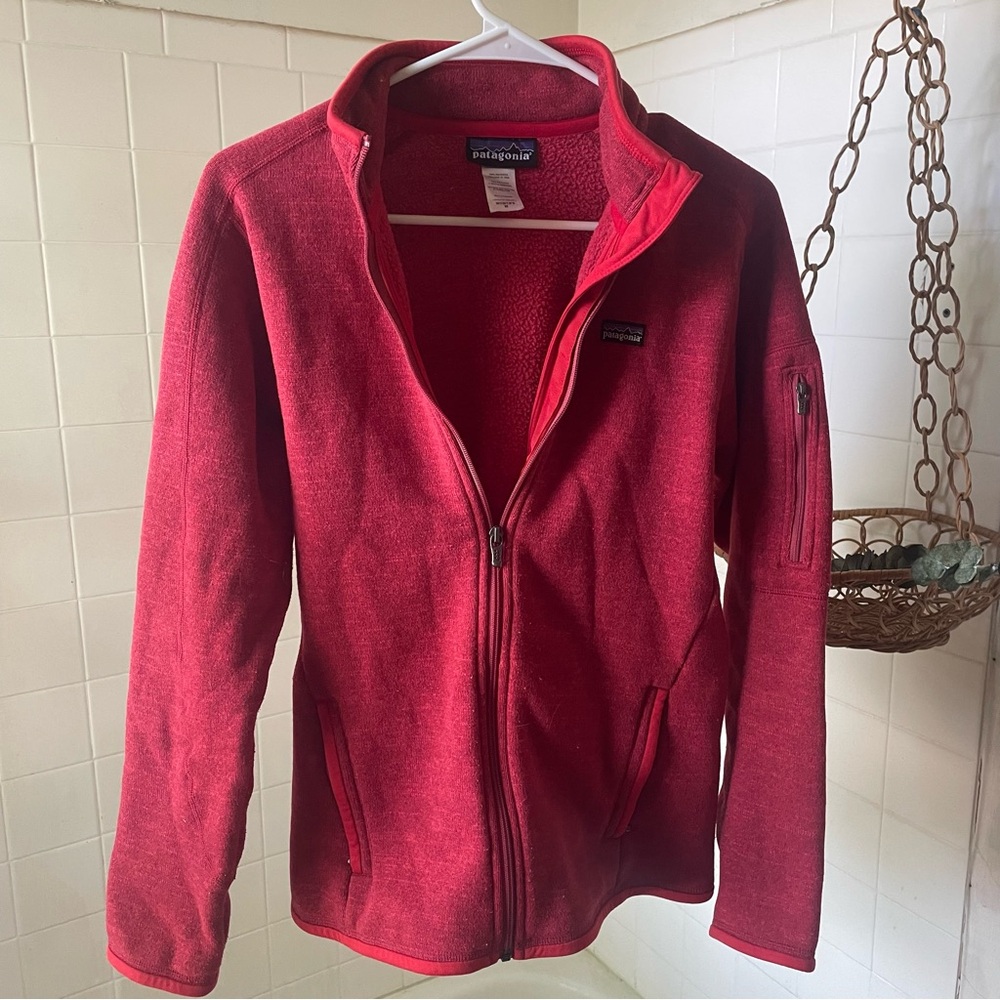 Patagonia red fleece jacket